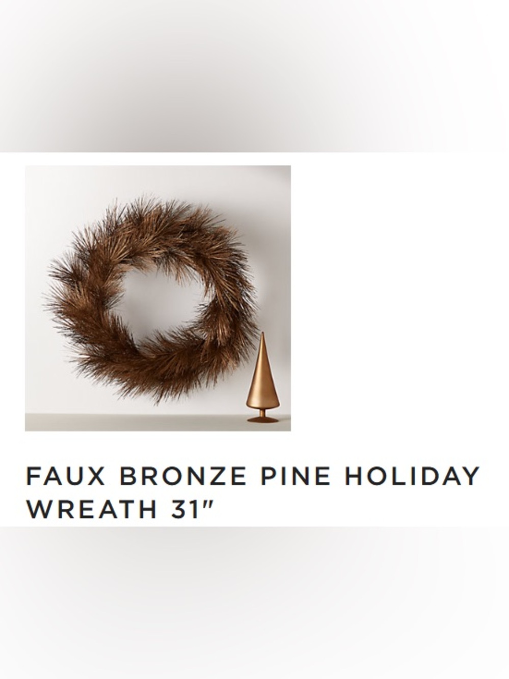 CB2 Faux Bronze Pine Wreath - Brown